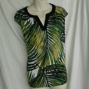 Worthington palm leaves sleeveless