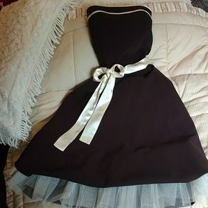 Chocolate Brown satin and lace Cocktail dress