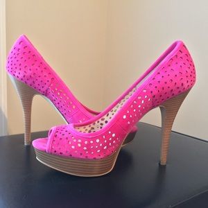 Enzo Angiolini Easully W Pink Suede Platforms
