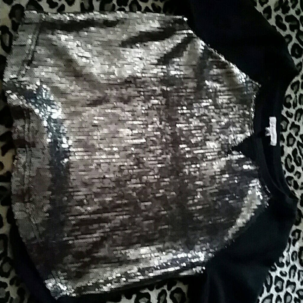 Long sleeve sequin shirt