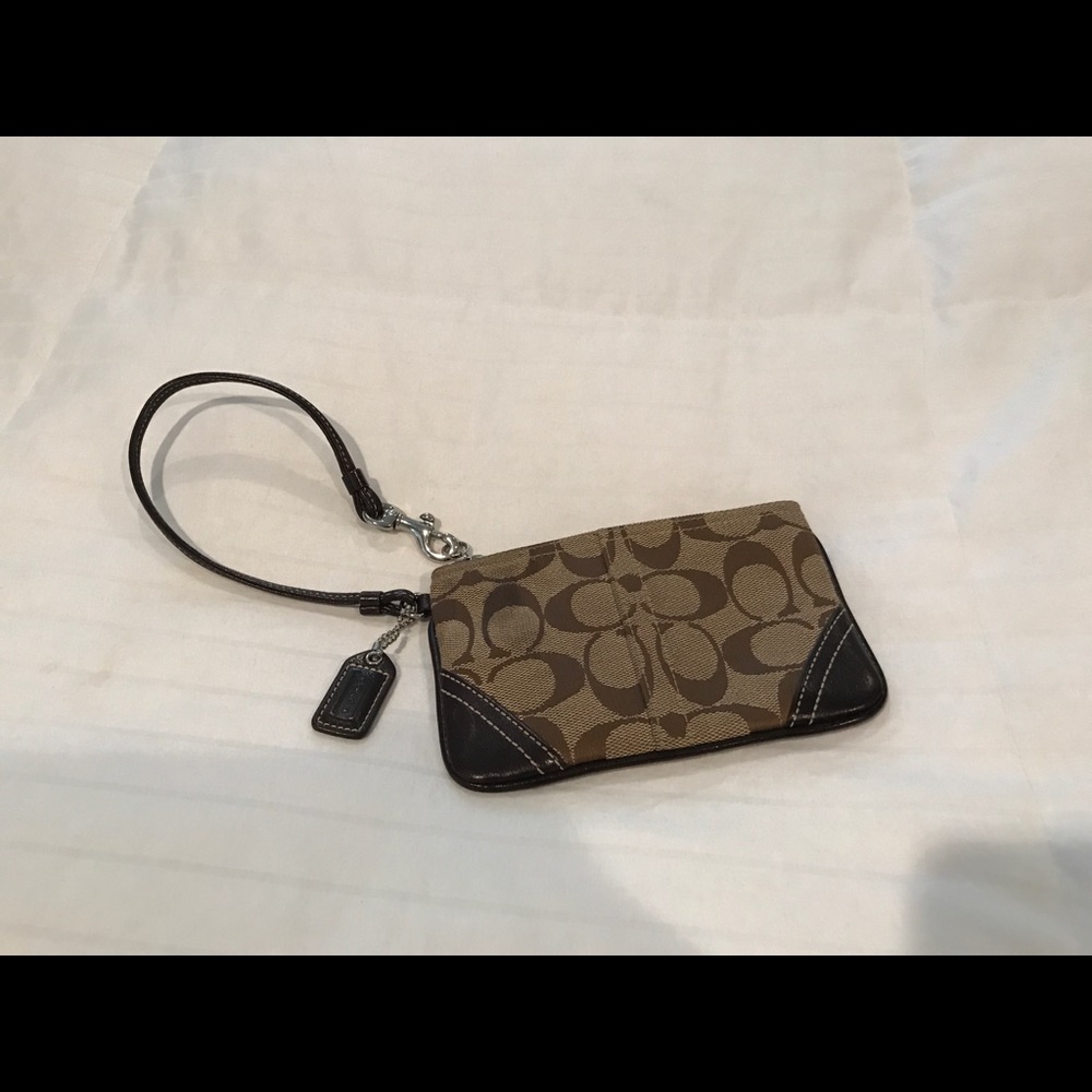 Brown Coach wristlet - Picture 1 of 3