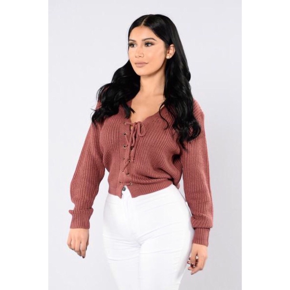 Fashion Nova Wine long sleeve sweater