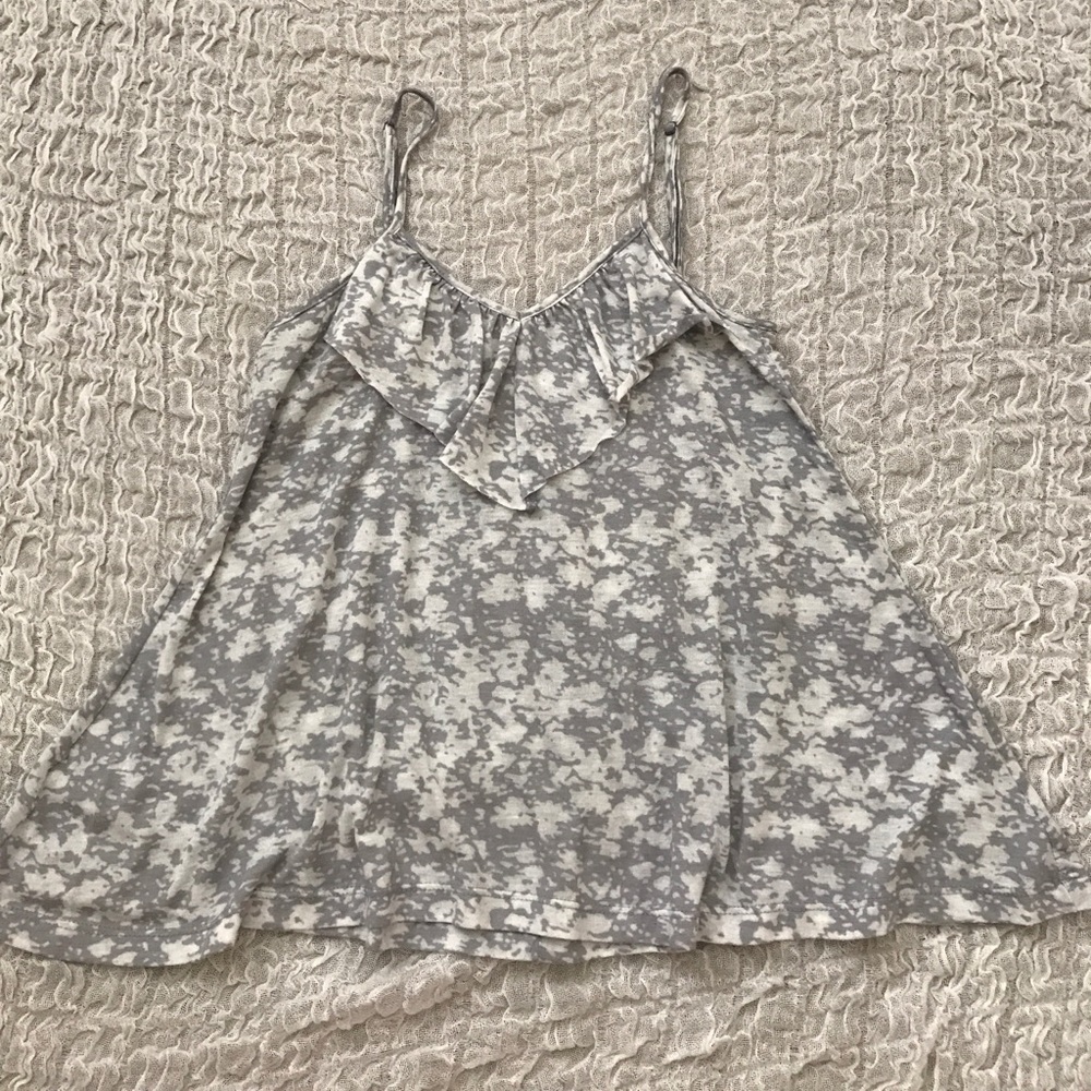 Gray and white blouse