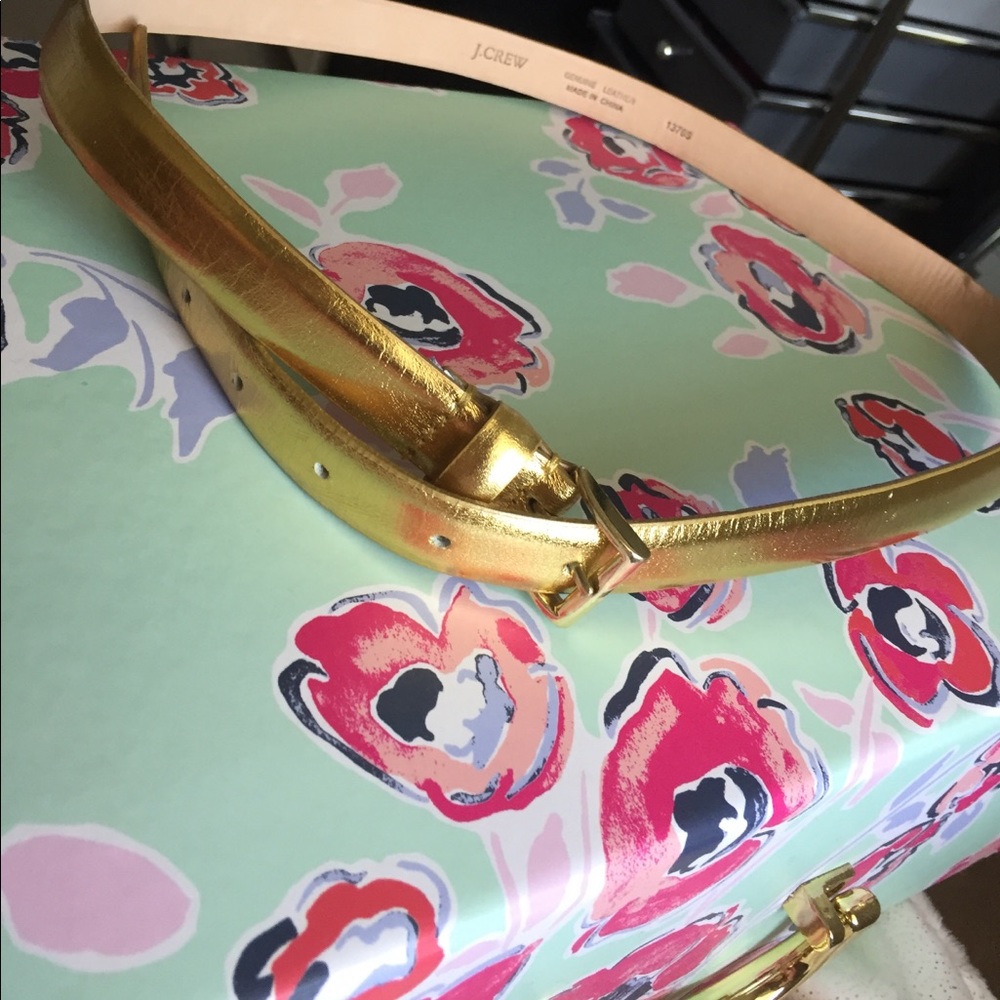 J crew gold tone belt