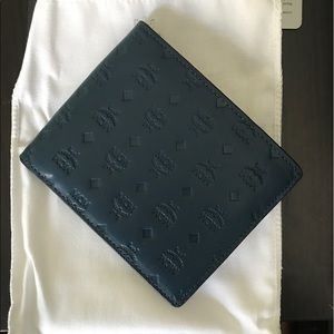MCM Men's Visetos Blue Billfold Wallet