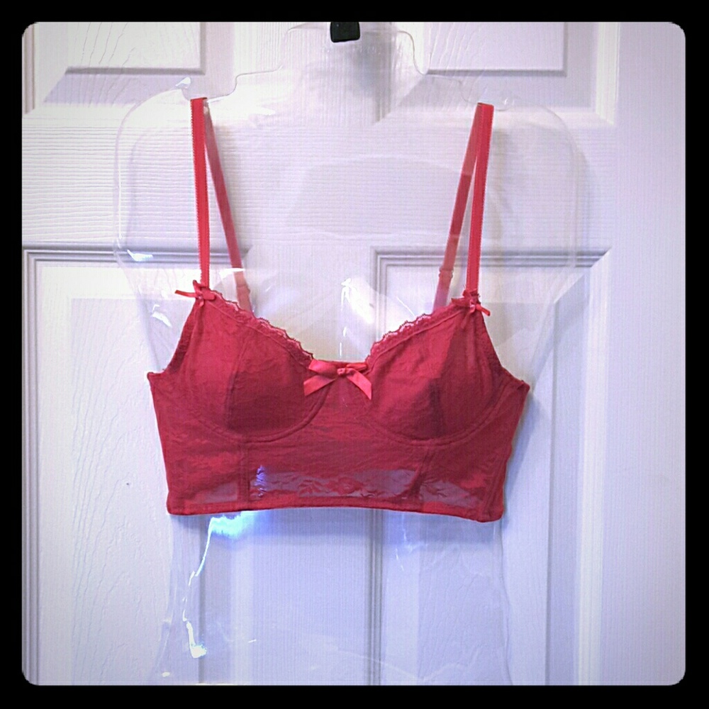 Hot Pink Longline Bra 32A.