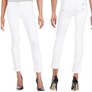 White HUDSON Jeans Baraca Crop Straight Cuff Jean