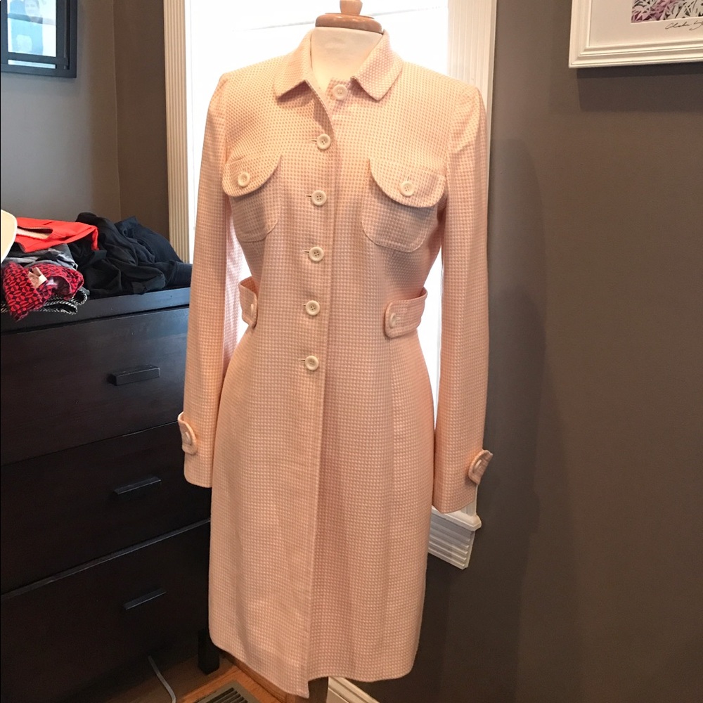 Ann Taylor Loft Houndstooth Spring Pink Jacket