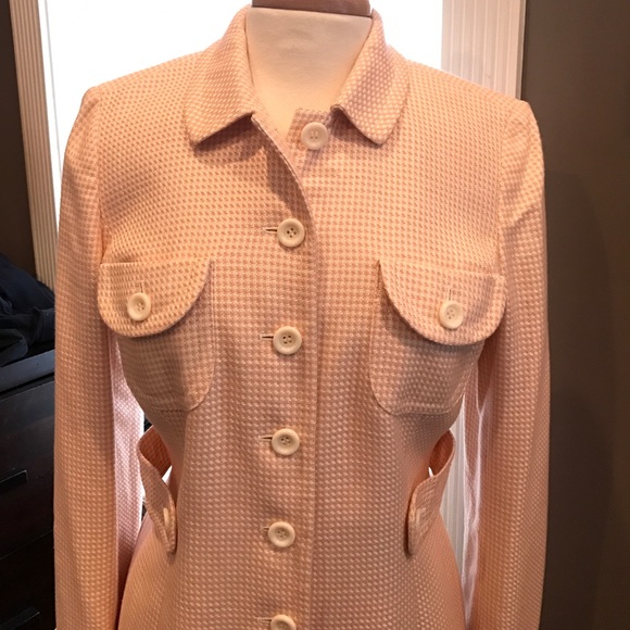 Ann Taylor Loft Houndstooth Spring Pink Jacket - Picture 2 of 7