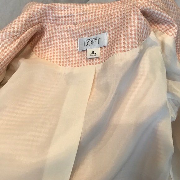 Ann Taylor Loft Houndstooth Spring Pink Jacket - Picture 6 of 7