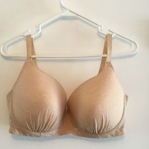 Beige Lace Extra Coverage Bra