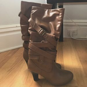 Brown heeled boots