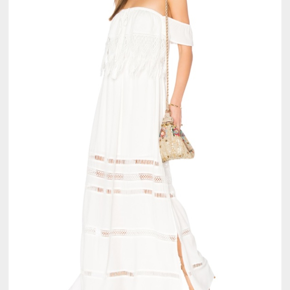 Grelylin white fringe maxi xs