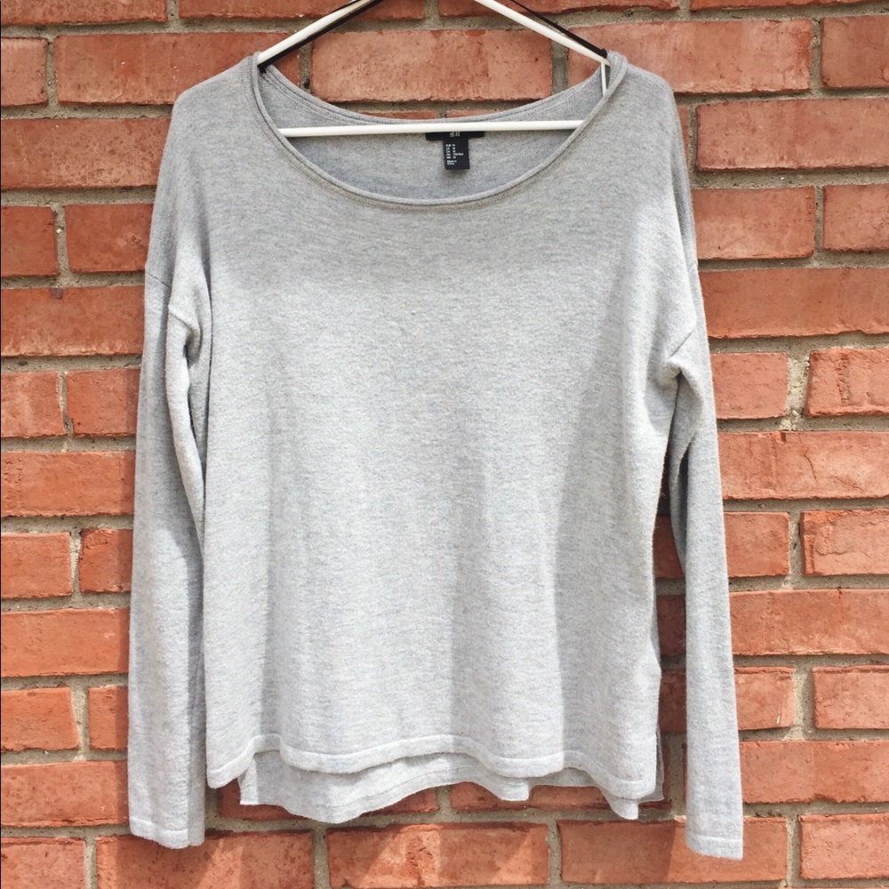 Gray scoop sweater