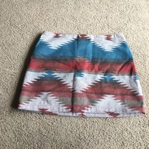 Aztec print mini skirt