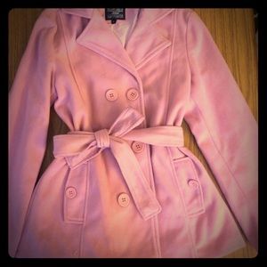 Short pink pea coat