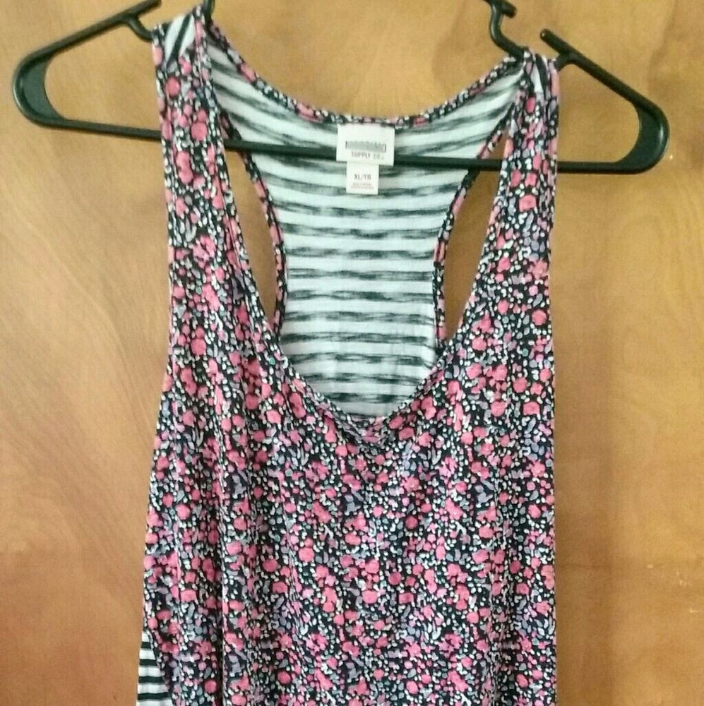 Floral/mixed print racer back tank