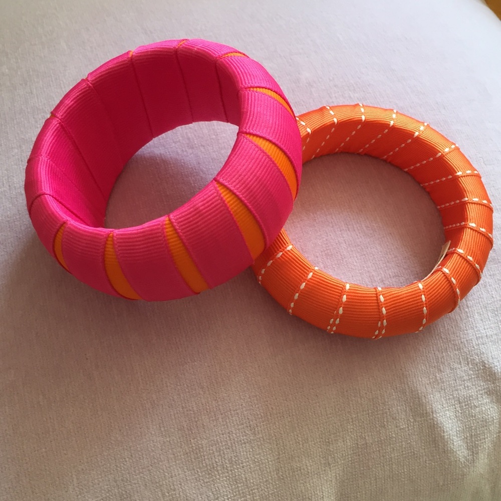  Pair of grosgrain ribbon bangle bracelets NWOT