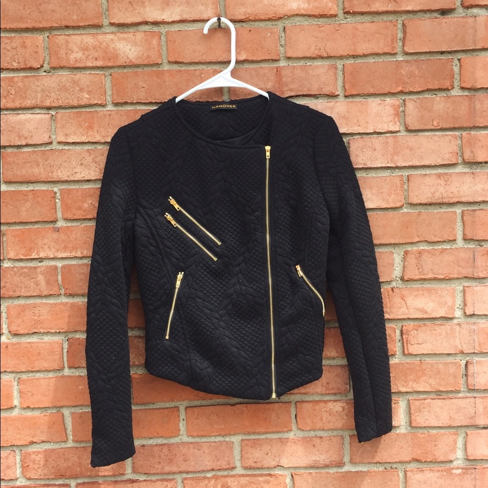 Black polyester snake pattern jacket