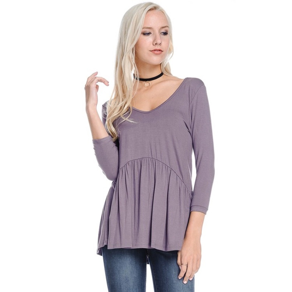 💕 Ruffle Bottom Top - Purple