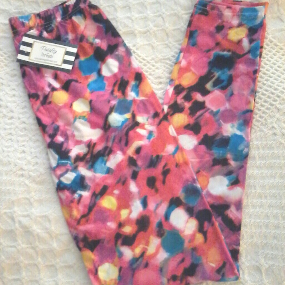 Paisley and Threads Pink Color Splash leggings