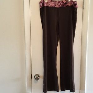 Brown and Pink Danskin Workout Pants