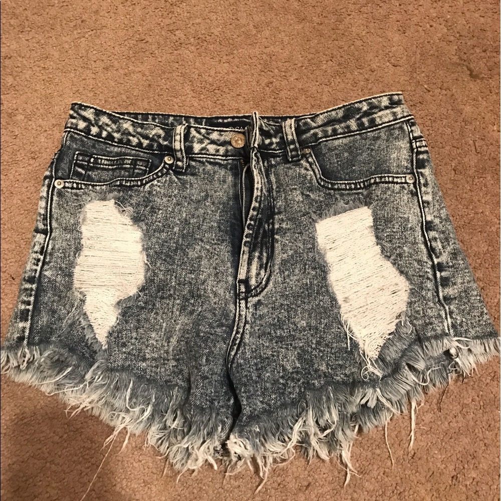 Just USA high waisted destroyed shorts