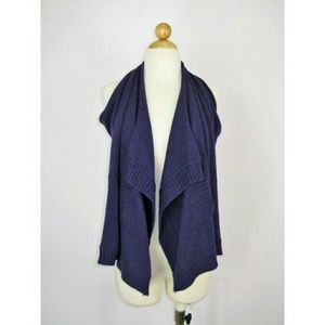 Mason Draped Sleeveless Open Cardigan Sweater Top