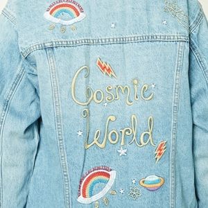 Forever 21 Embroidered Jean Jacket