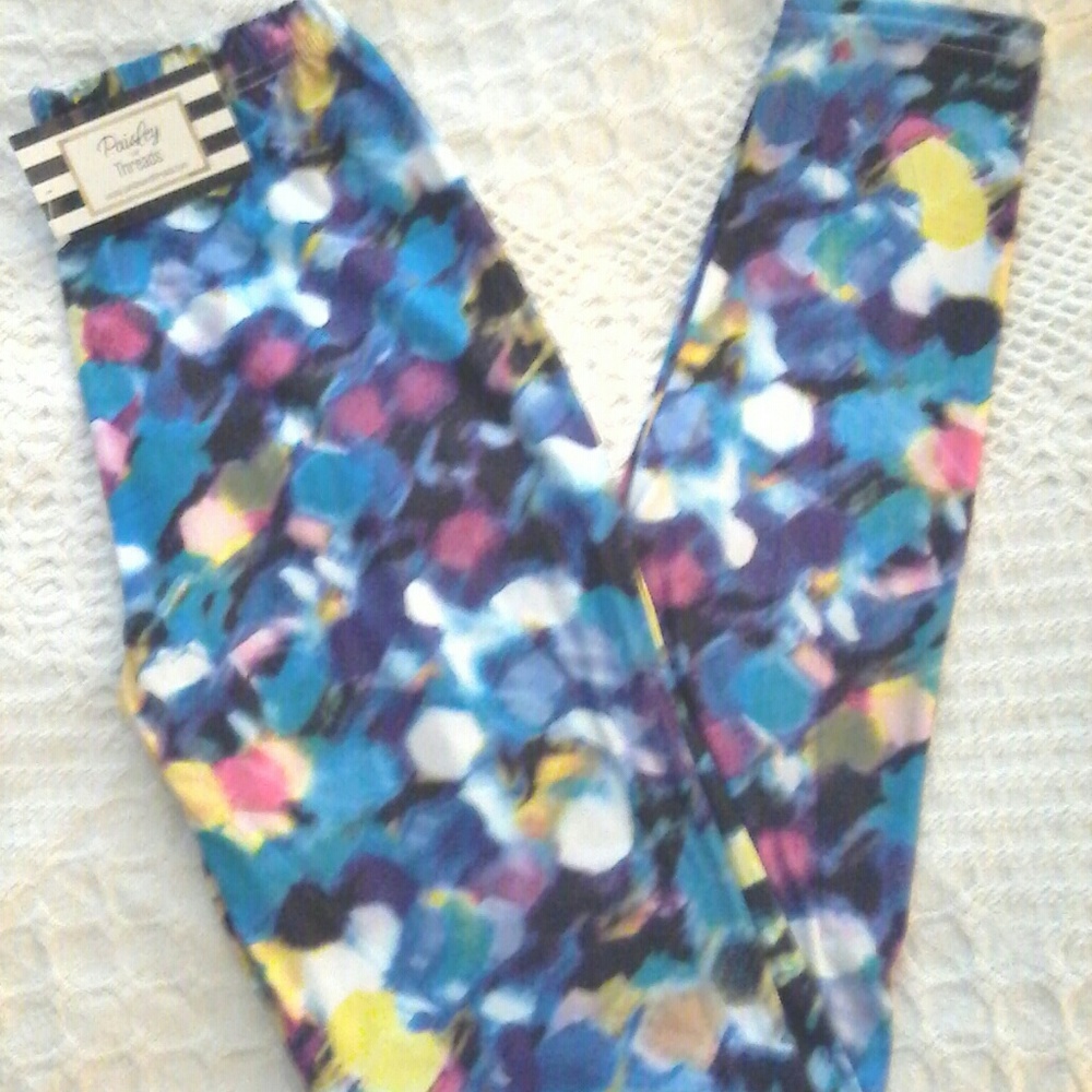 Paisley and Threads Blue Color Splash leggings