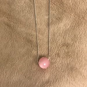 Pink Charm Necklace with CZ Studs