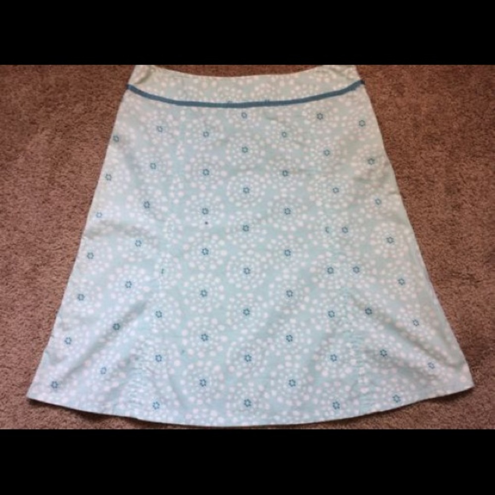 Light blue floral Eddie Bauer A-line Skirt 10