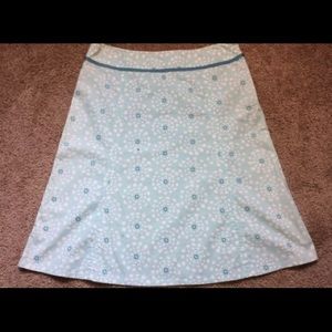 Light blue floral Eddie Bauer A-line Skirt 10