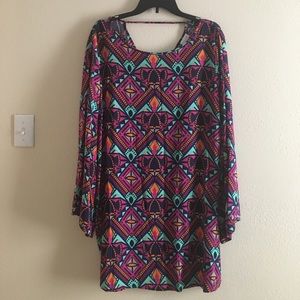 Long-sleeved Pattern Dress
