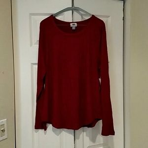 XL Dark cranberry color long sleeve soft shirt