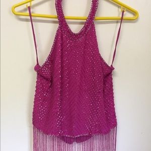 Beaded Punk Halter Top