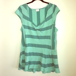 Anthropologie Postmark Mint peplum top