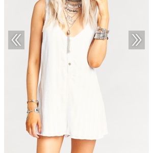 Show me your mumu white stripe romper