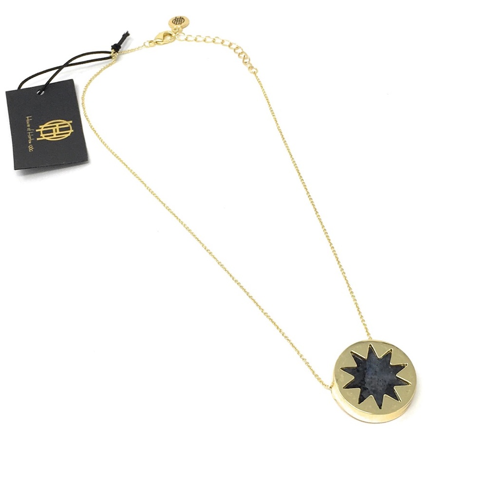 House of Harlow Gold Mini Sandburst Necklace. - Picture 2 of 4
