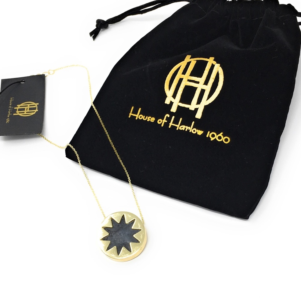 House of Harlow Gold Mini Sandburst Necklace. - Picture 4 of 4