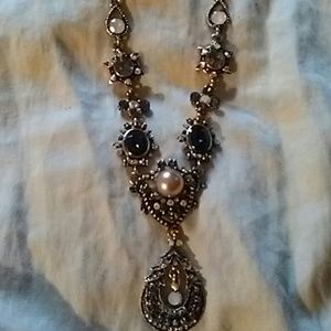 Copper Bronzed jeweled necklace