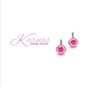 PEONY PINK 12mm Drop Leverback Crystal Earrings