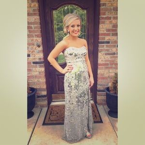 Silver prom dress
