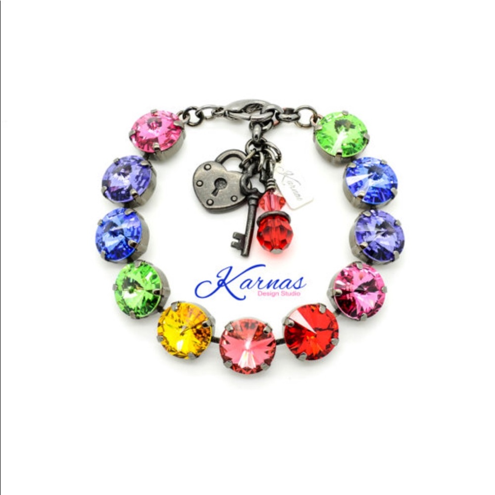 RAINBOW EFFECT 12mm Crystal Charm Bracelet