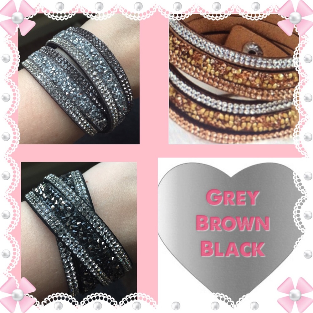 💎SALE💎Sparkly Suede crystal wrap bracelets