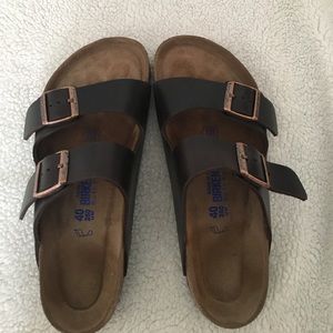 Brown leather Birkenstocks - worn twice!