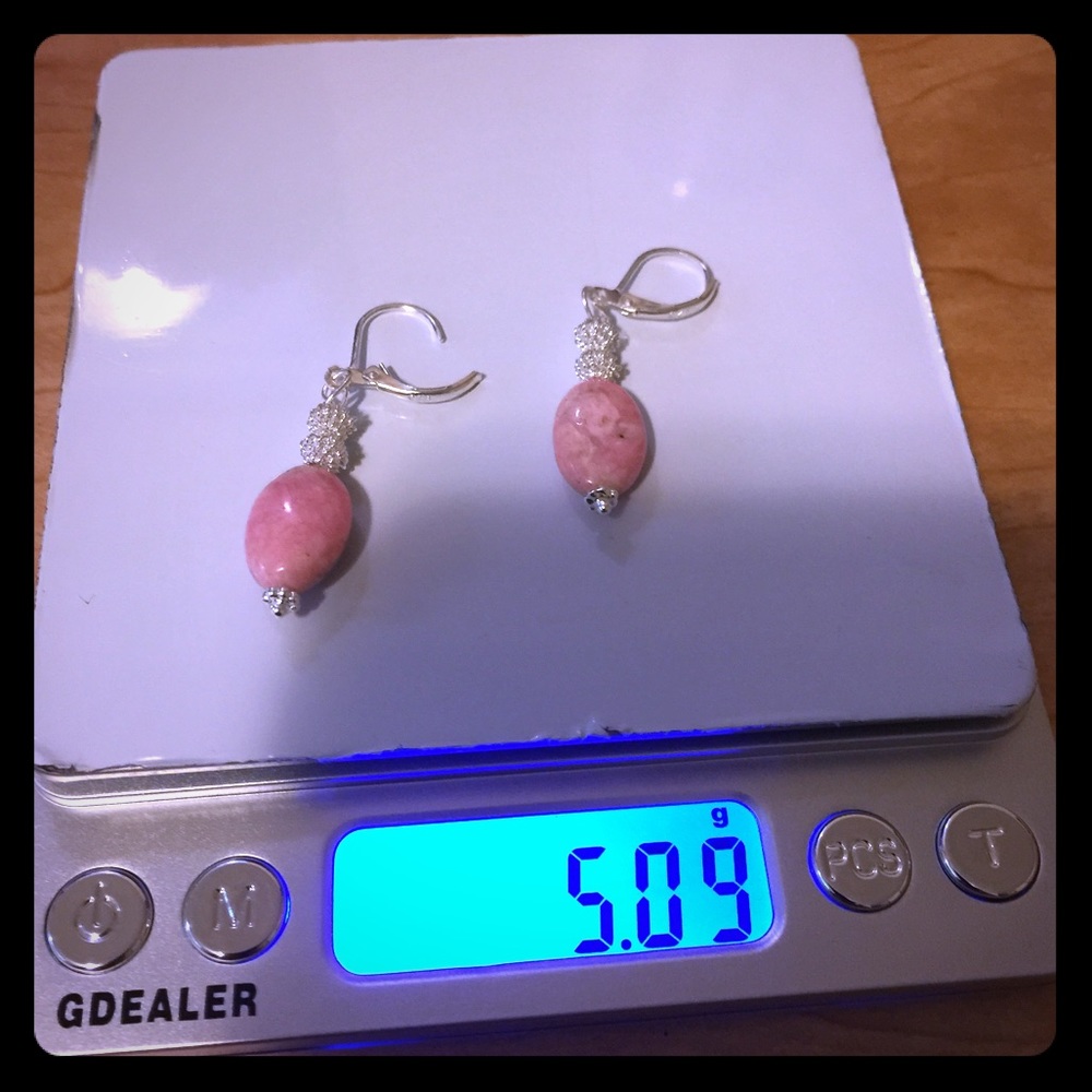 Pink Peruvian Dangle earrings genuine rock!