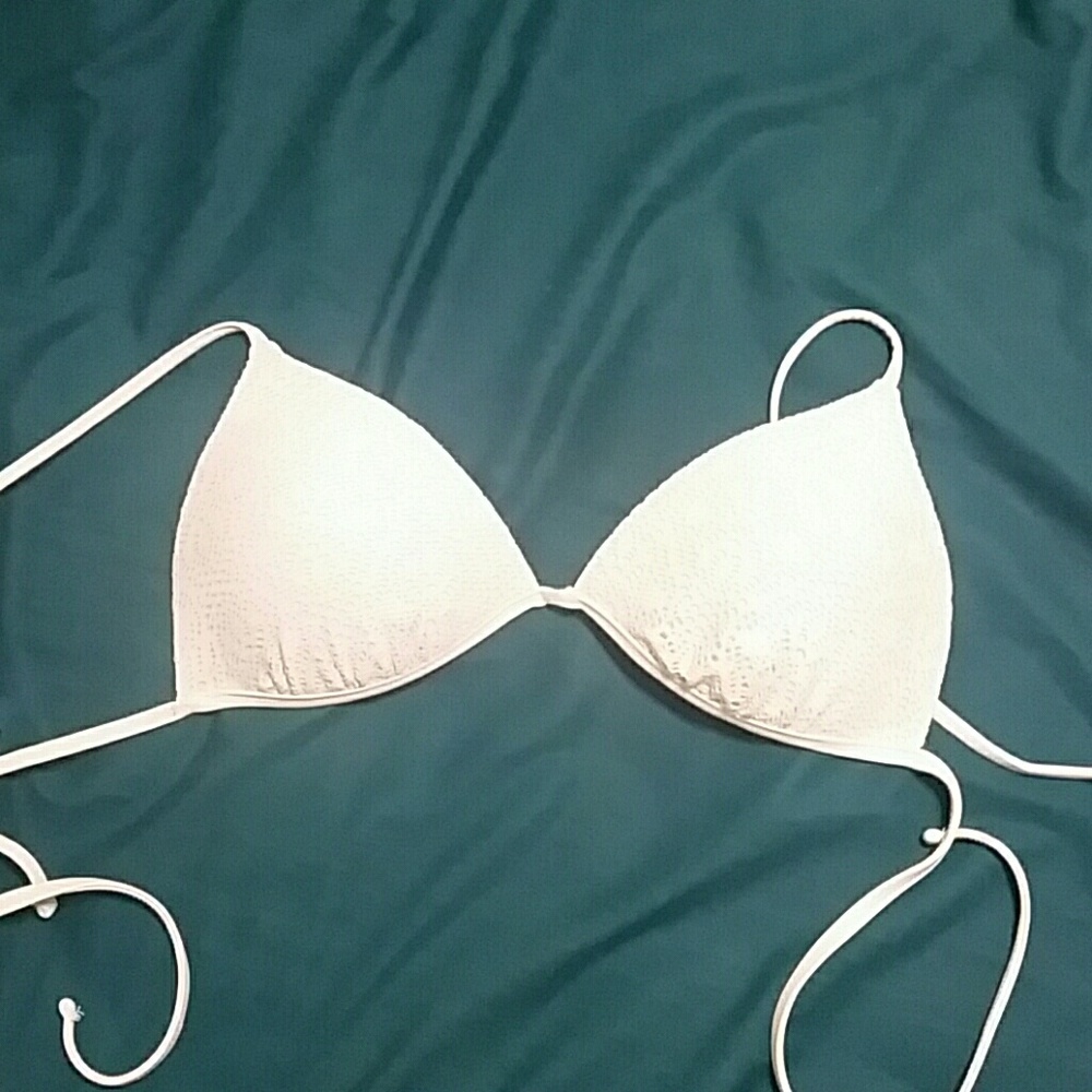 White lace pattern push up bikini top XL