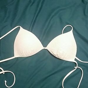 White lace pattern push up bikini top XL
