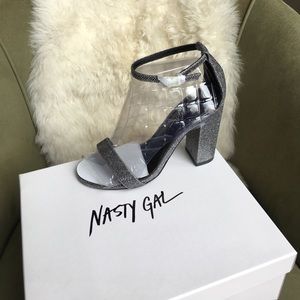 Nasty Gal 'Take the Strap' Metallic Heel